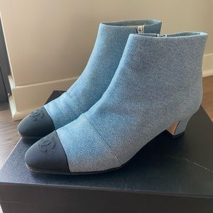 Denim Chanel booties